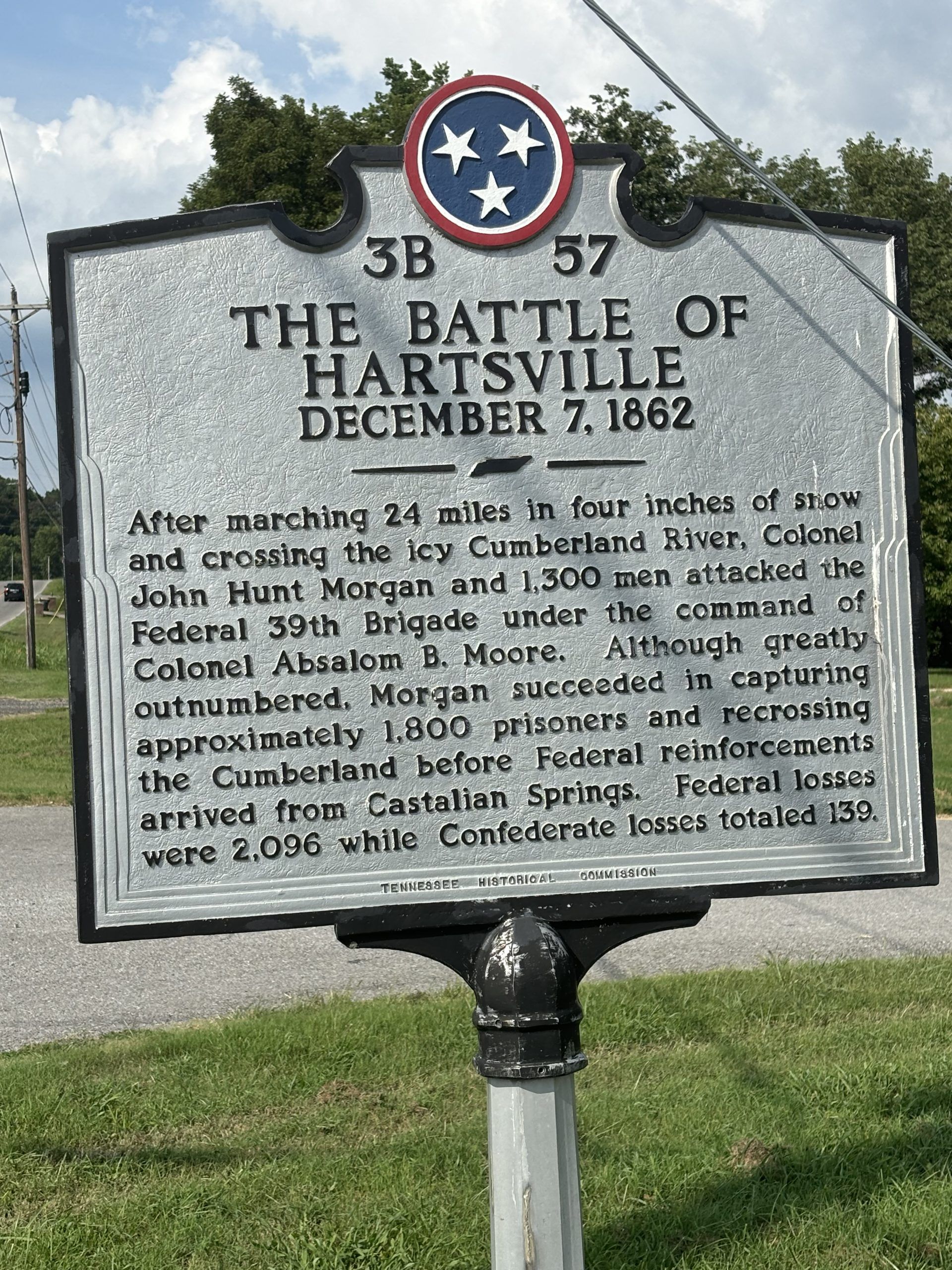 Sign with information of the Battle of the Hartsville