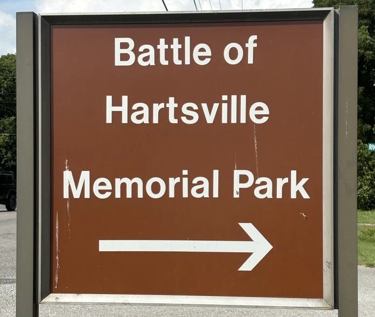 Sign for Directions to Battle of Hartsville Memorial Park